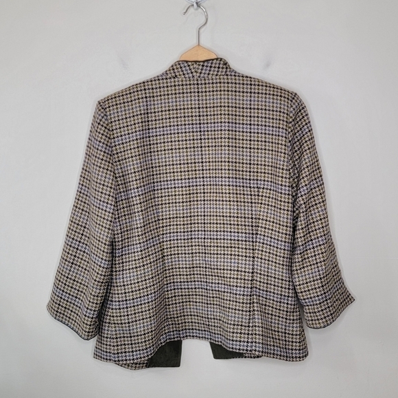 Leslie Fay | Petite Faux Suede Dress & Herringbone Open Blazer Size 10P - Picture 7 of 7